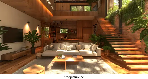 Stairway to the living room