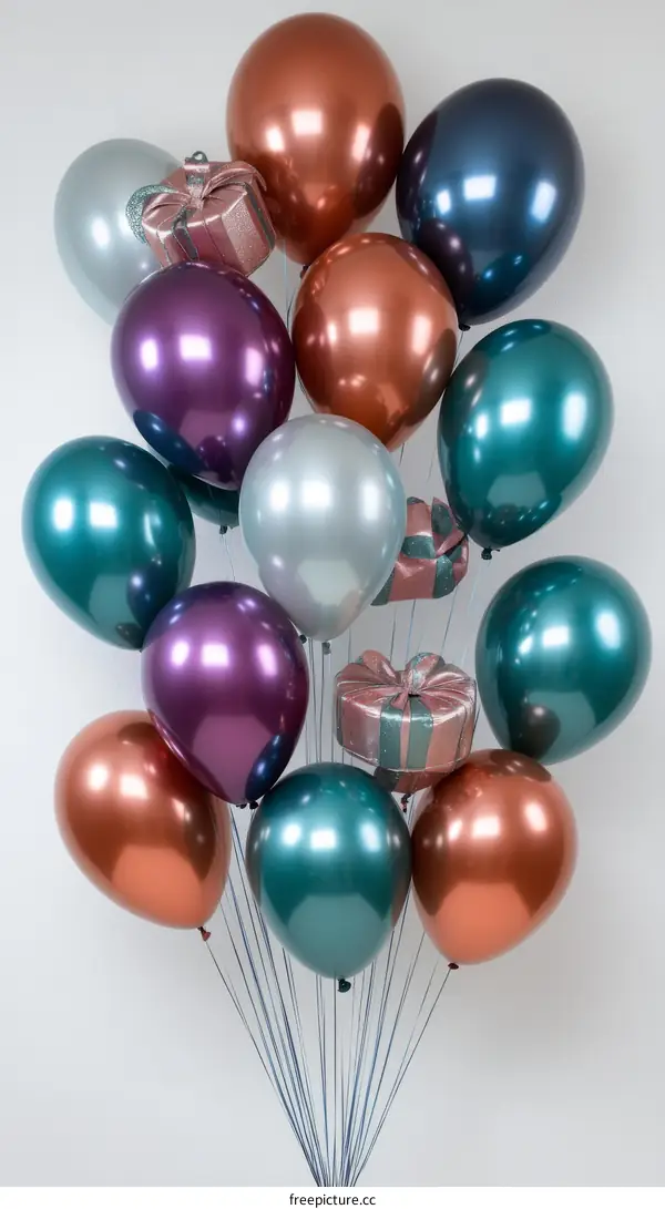 Colorful Metallic Balloons Festive Decoration