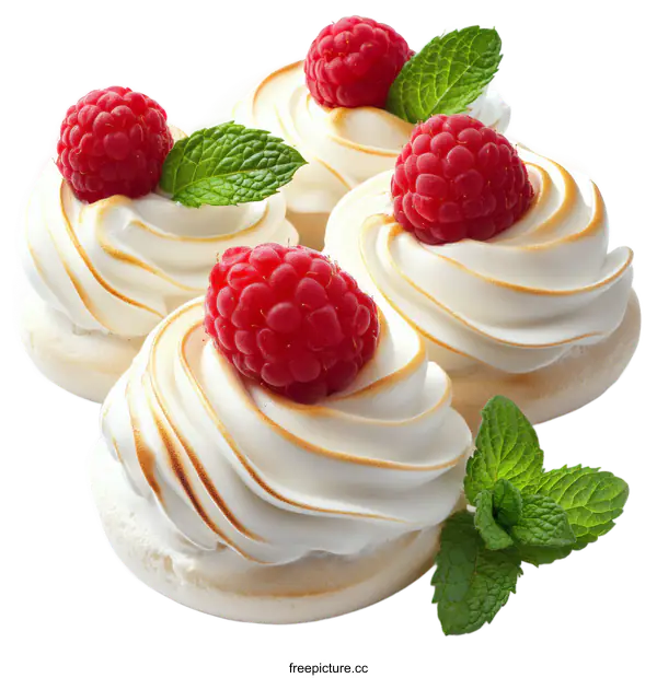 [Transparent Background PNG]Delicious Raspberry Meringue Dessert