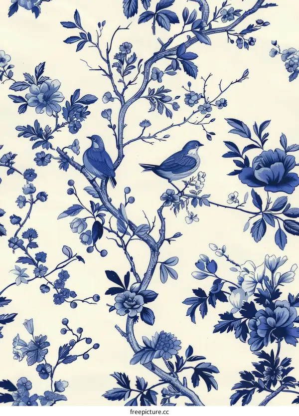 Blue and white porcelain pattern