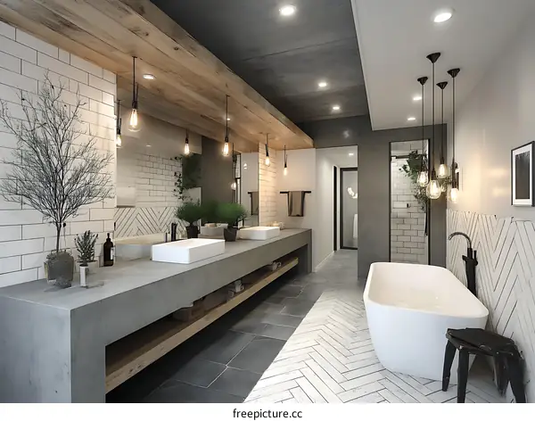 Modern Rustic Industrial Bathroom Design