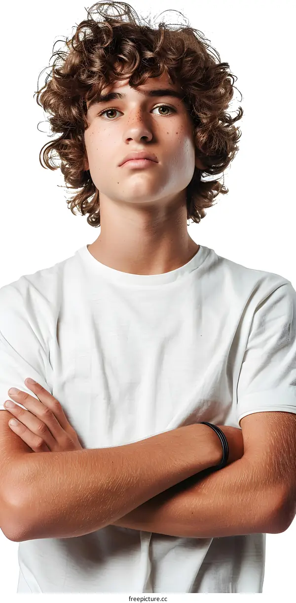Serious Teenager with Crossed Arms