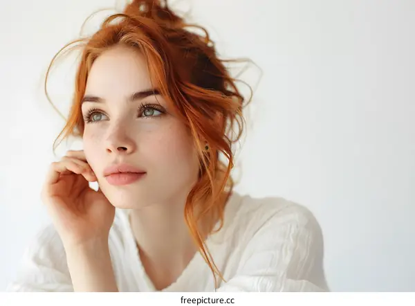 portrait of a beautiful redheaded woman