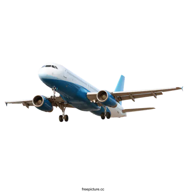 [Transparent Background PNG]Airplane in Flight Against a White Background