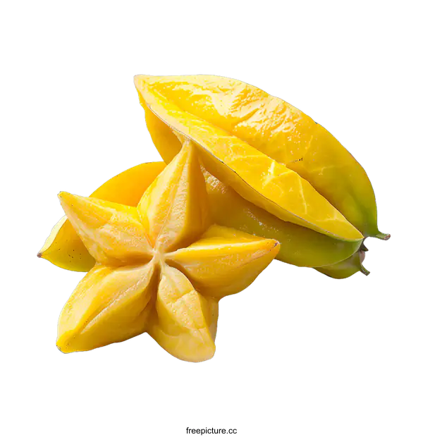 [Transparent Background PNG]Star Fruit Slices on White Background