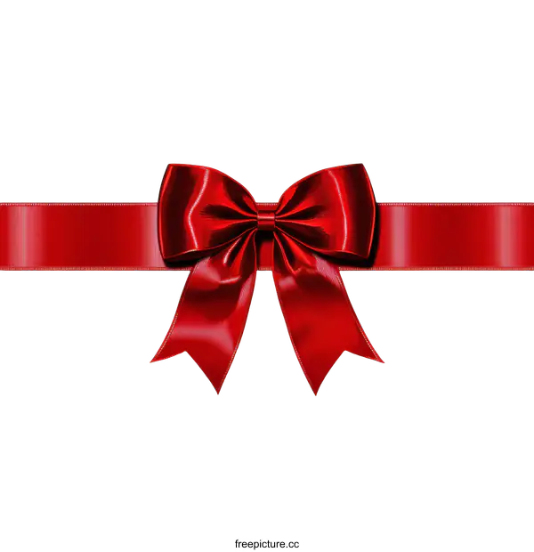 [Transparent Background PNG]Elegant Red Ribbon Bow on White Background