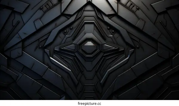 Black metal background with a glowing blue light in the center