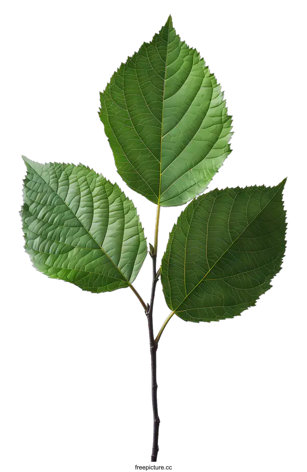 [Transparent Background PNG]Green leaves on a twig