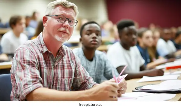 Classroom Lecture Attendees and Teacher