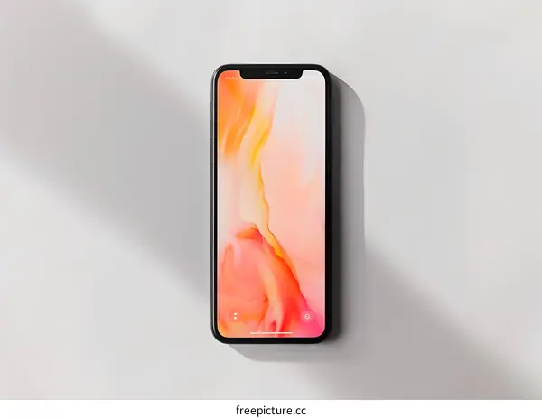 Abstract Phone Background with Orange and Yellow Swirls