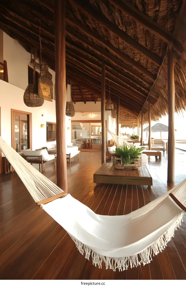 Tropical Hammock and Wooden Porch