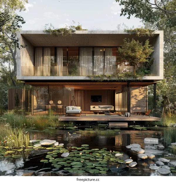 Modern House Exterior Design with Natural Elements