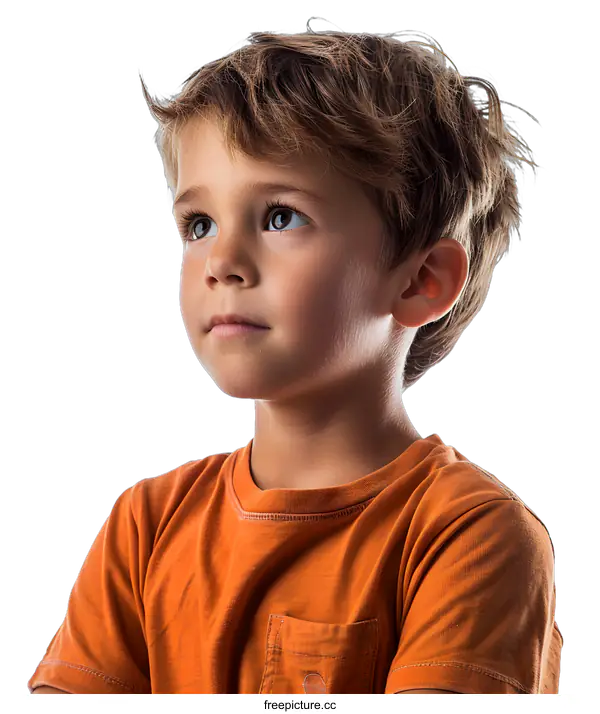 [Transparent Background PNG]Curious Young Boy