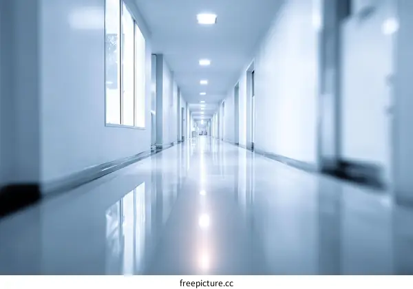 Empty Hospital Corridor Interior Design