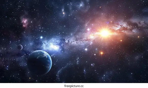 Planets and stars in the vastness of space