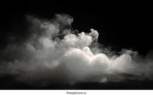 Abstract Smoke Clouds on a Black Background