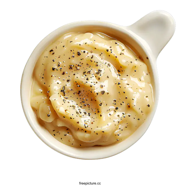 [Transparent Background PNG]Bowl of sauce topped with pepper