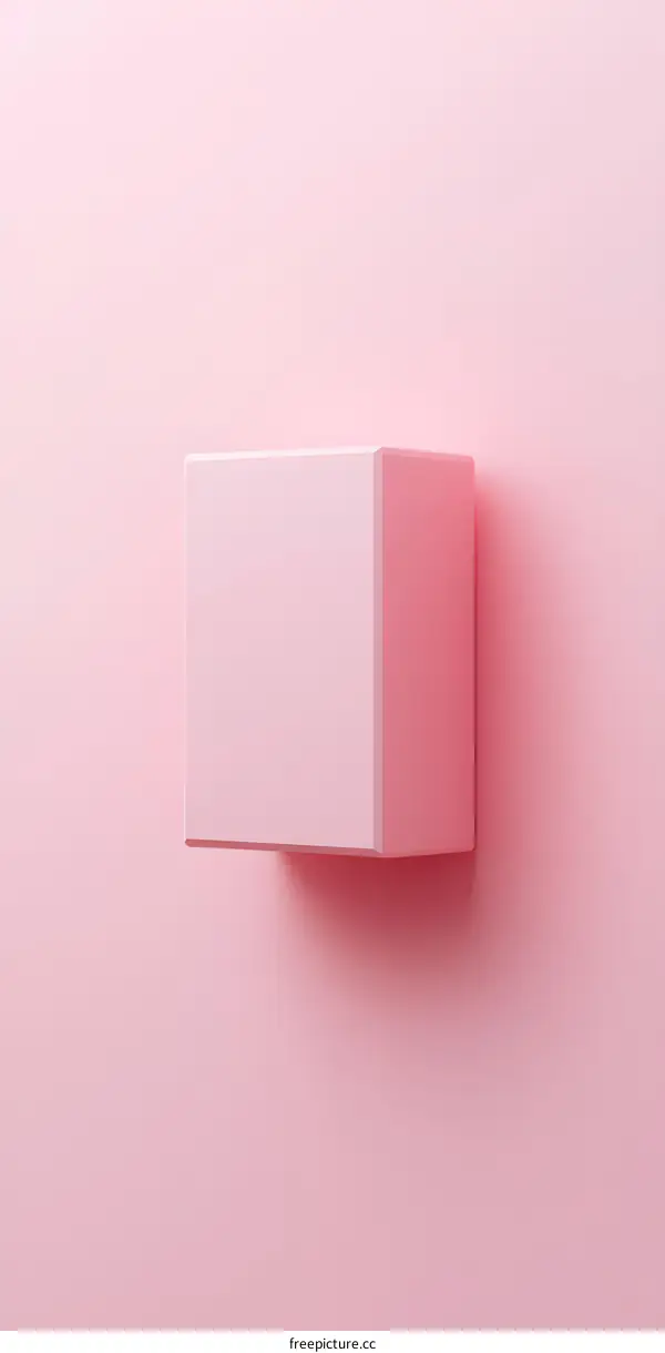 Pink Cube Minimalist 3D Render
