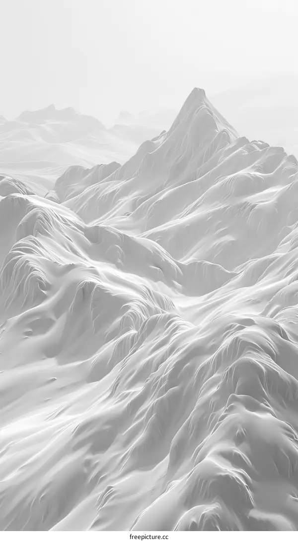 White snowy mountains under the sunlight