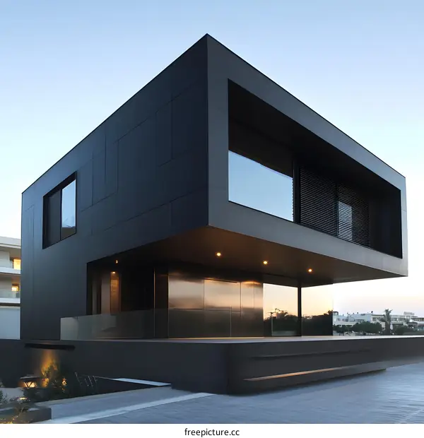 Modern Minimalist Black House Exterior Design