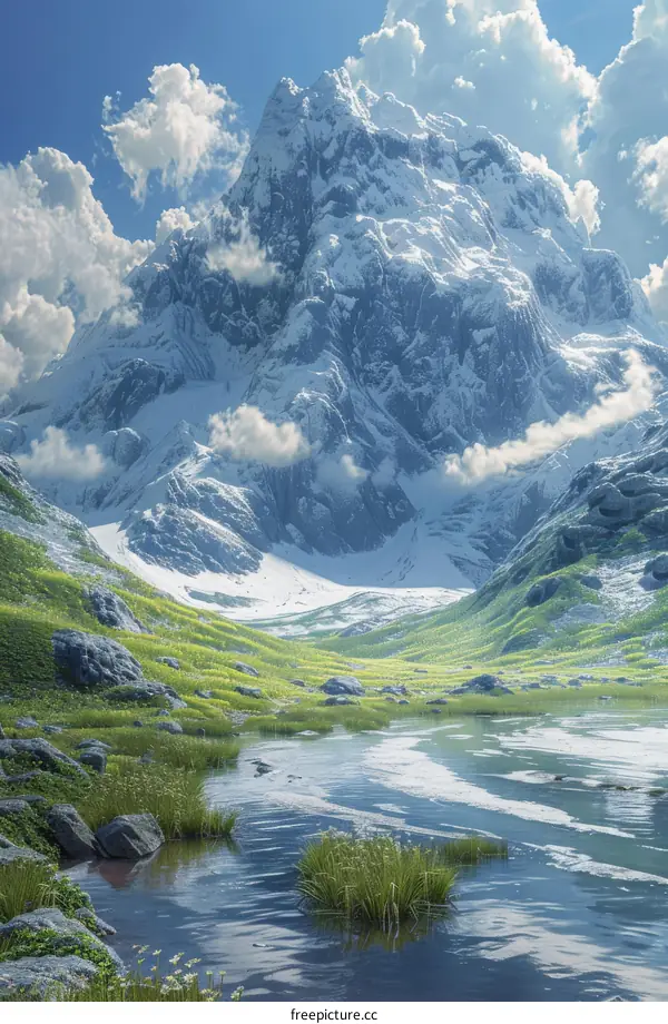 Majestic Mountain Landscape Illustration