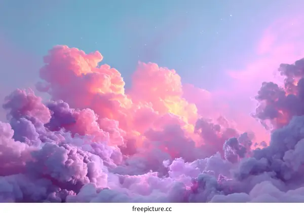 Pastel Dreamy Pink and Purple Cloudscape