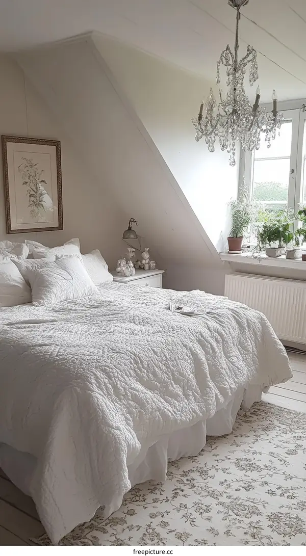 Elegant White Bedroom Interior Design