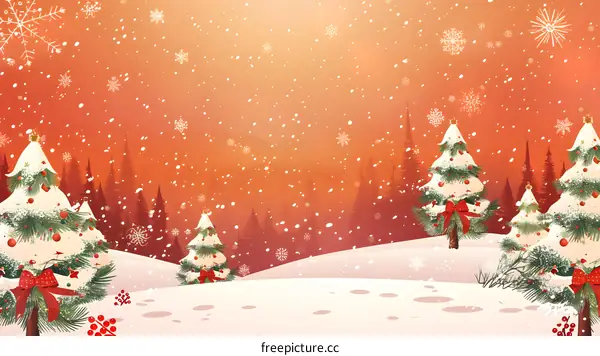 Christmas Snow Scene Illustration
