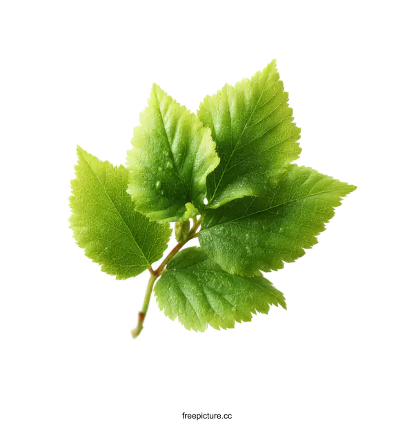 [Transparent Background PNG]Fresh Green Leaves on a Branch