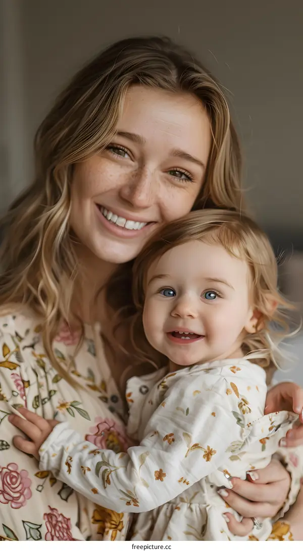 Mother and Daughter Sharing a Sweet Moment