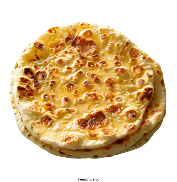 [Transparent Background PNG]A stack of naan bread