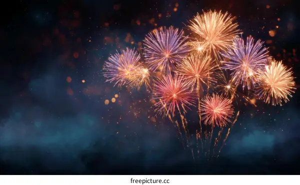 Spectacular Fireworks Display in the Night Sky