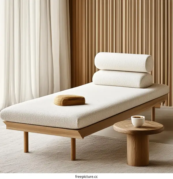 Modern Wooden Daybed with Minimalist Style