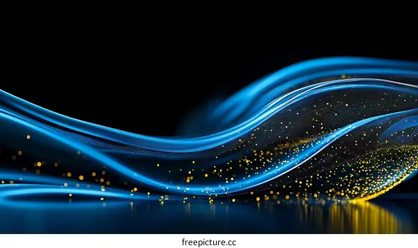 Abstract Blue and Gold Wave Design