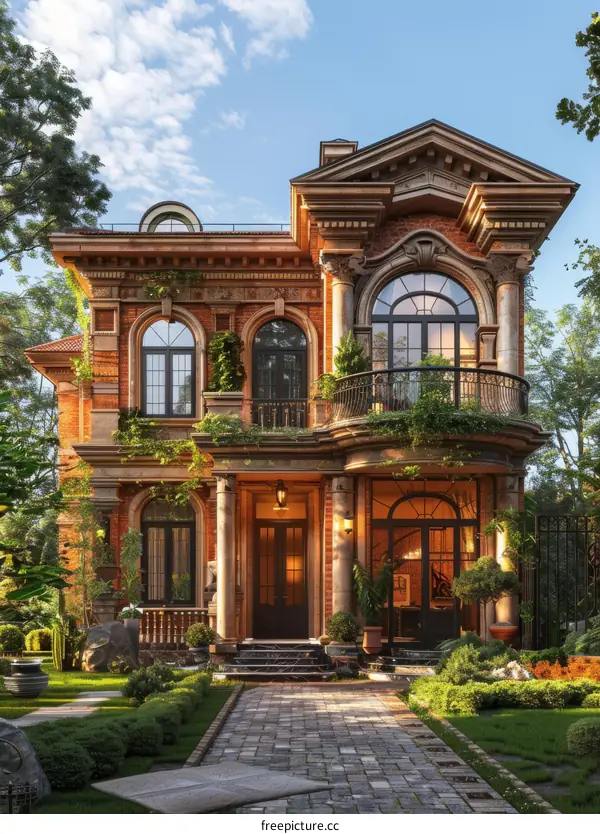 Elegant Historic Brick House with Lush Landscaping