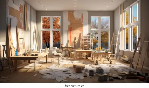 Bright & Spacious Art Studio with Large Windows