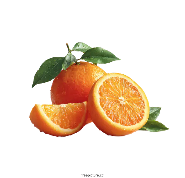 [Transparent Background PNG]Fresh Juicy Oranges and Slices