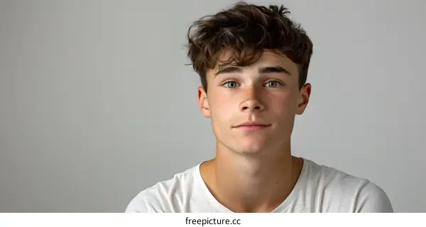 Portrait of a Young Man with Freckles