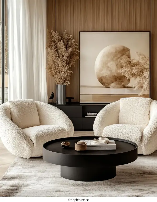 Modern Living Room Interior Design with Cozy Seating