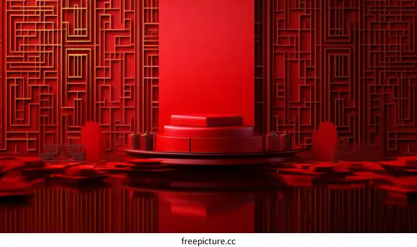 Red Chinese Style Product Display Background