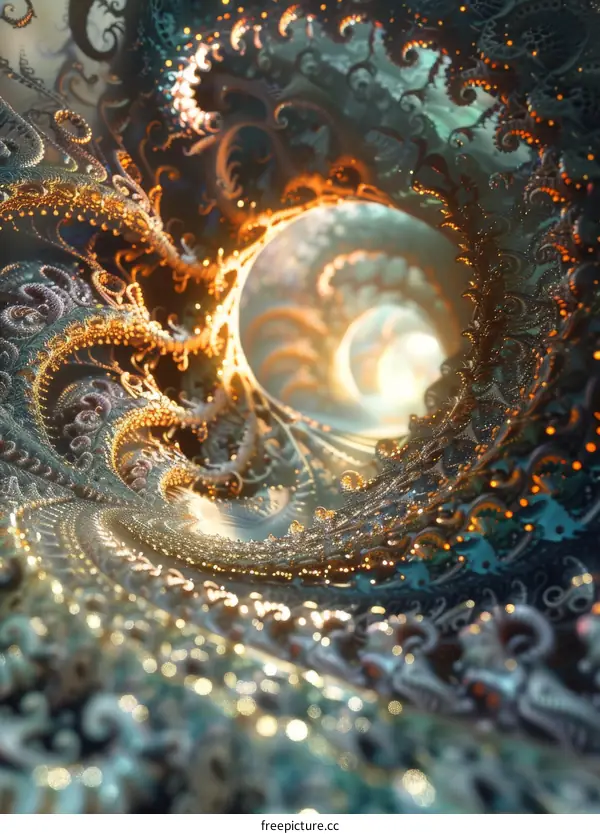 Glowing Spirals - Fractal Fantasy