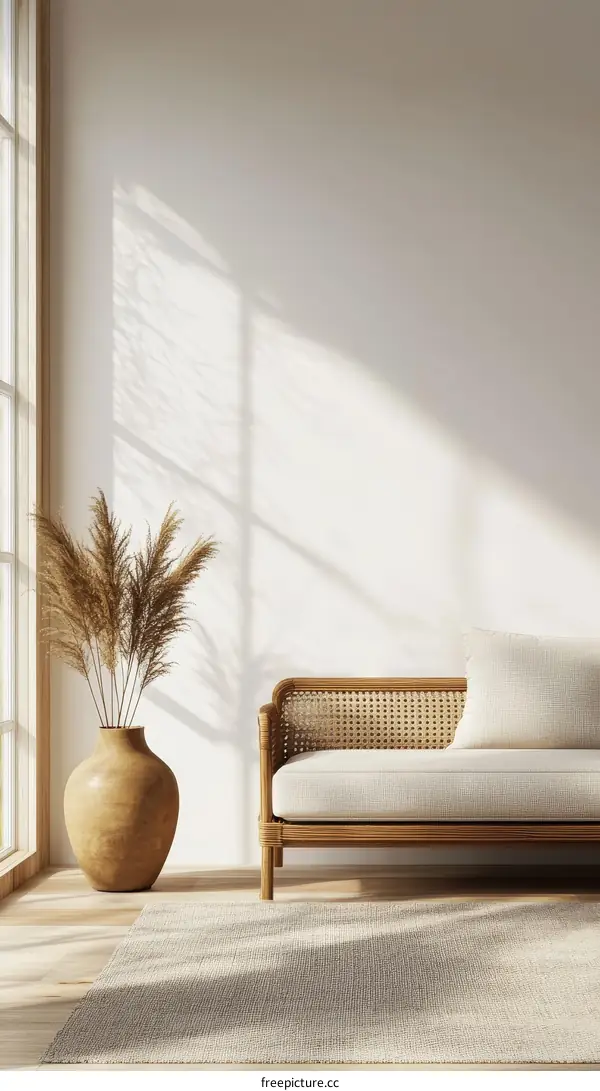 Modern Minimalist Living Room with Natural Elements