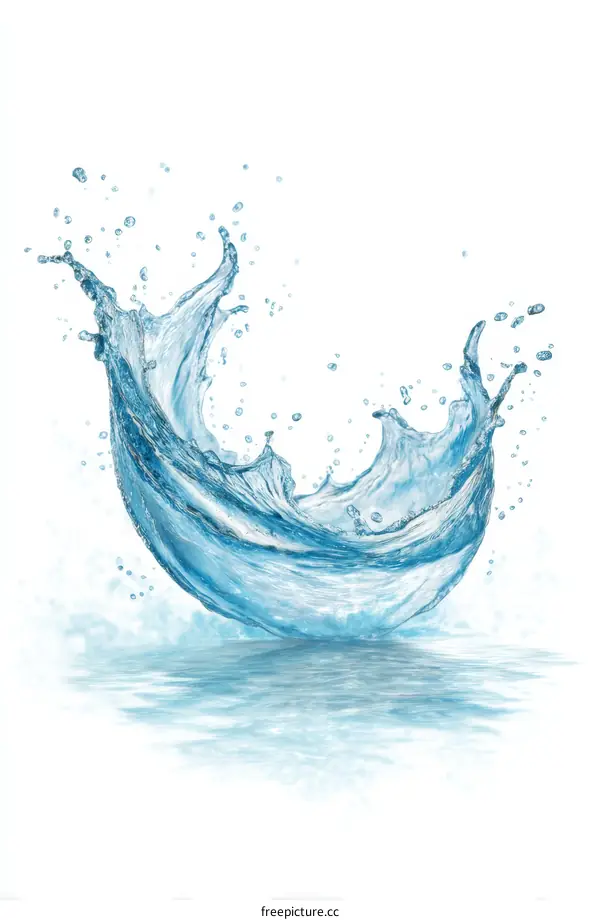 Water Splash Illustration with Light Blue Color