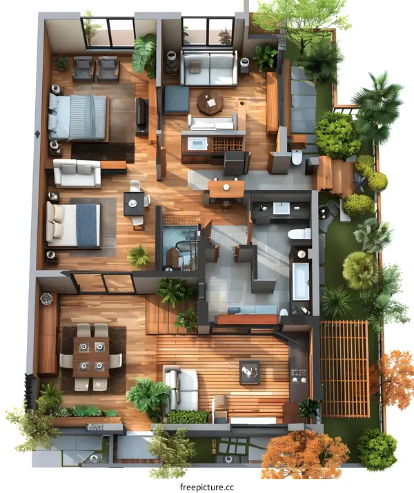 Top view of a luxury house