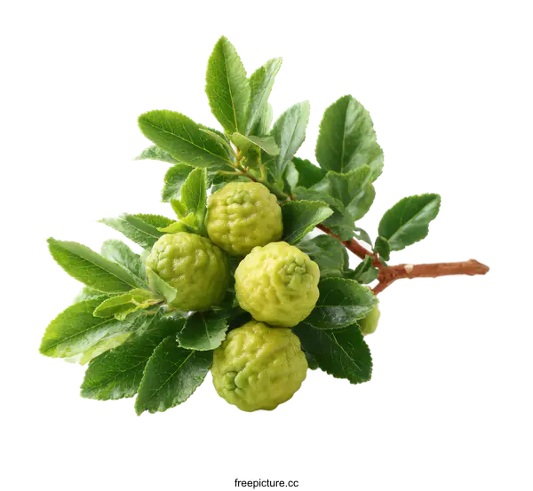 [Transparent Background PNG]Fresh Bergamot Fruits with Leaves on Branch