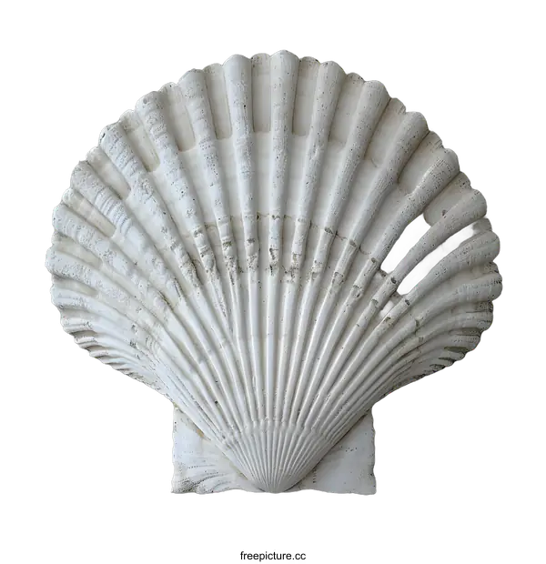 [Transparent Background PNG]White Scallop Shell on White Background