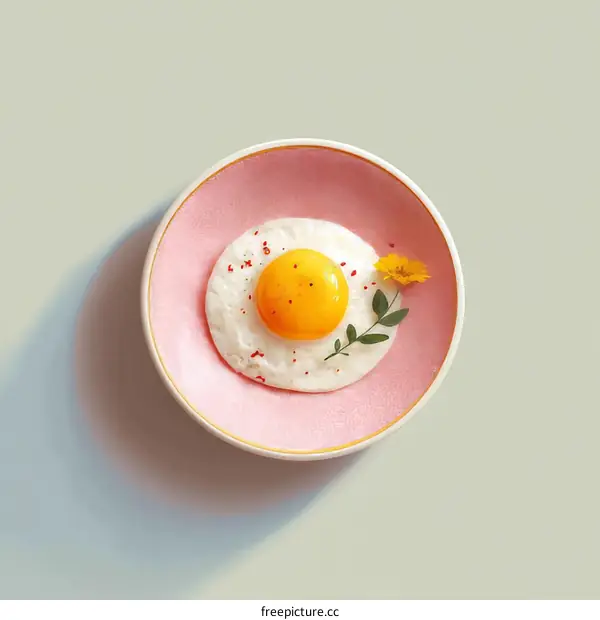 Delicate Fried Egg Dish with Floral Garnish