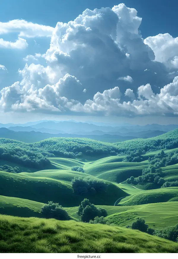 Rolling green hills