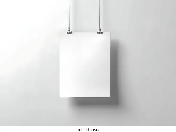 Blank Poster Mockup Hanging on a Wall