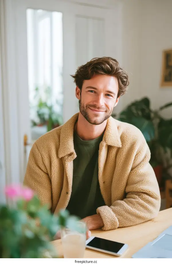Portrait of a Smiling Caucasian Man